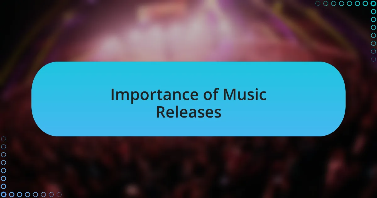 Importance of Music Releases