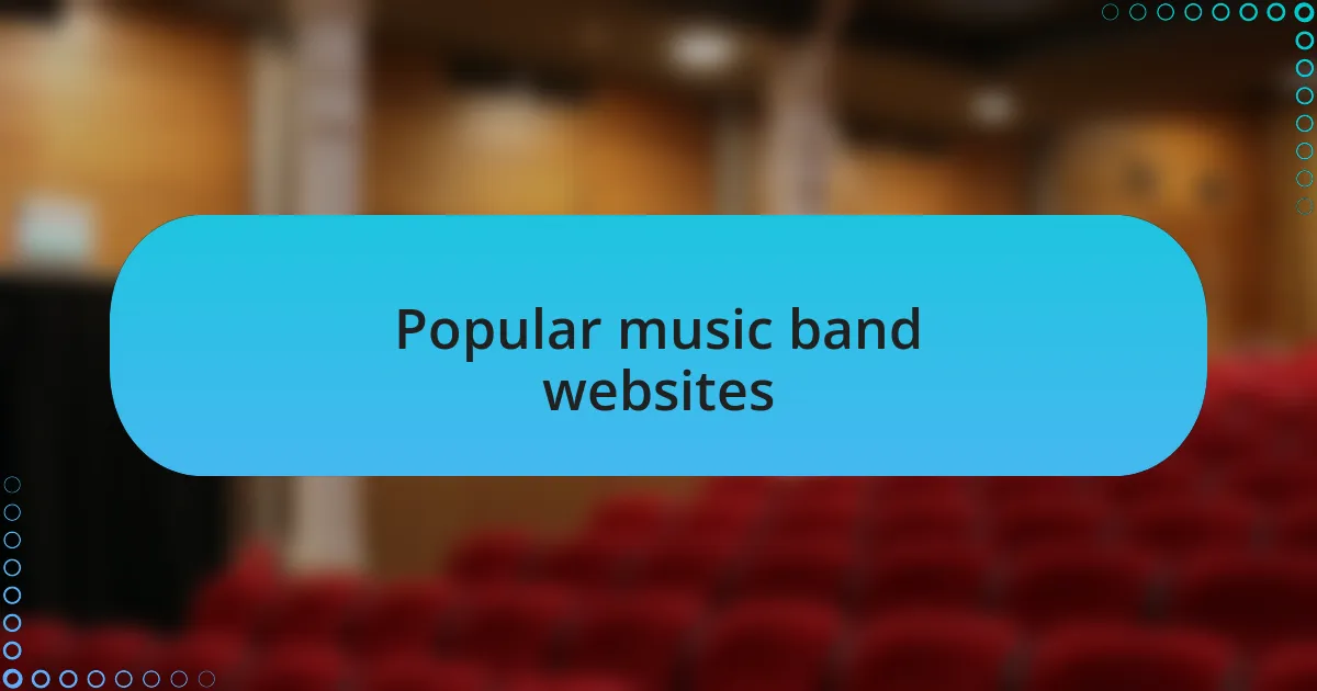 Popular music band websites