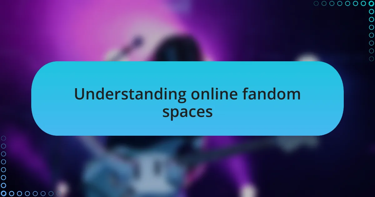 Understanding online fandom spaces